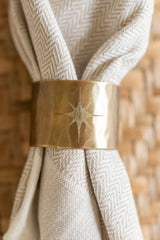Brass Star Napkin Rings, Set of 4