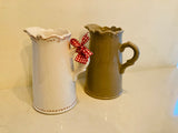 White pearl edged jug