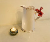 White pearl edged jug