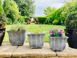 Grey Metal Garden Planters