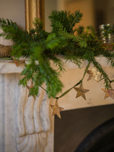 Brass Star Garland on Velvet Ribbon