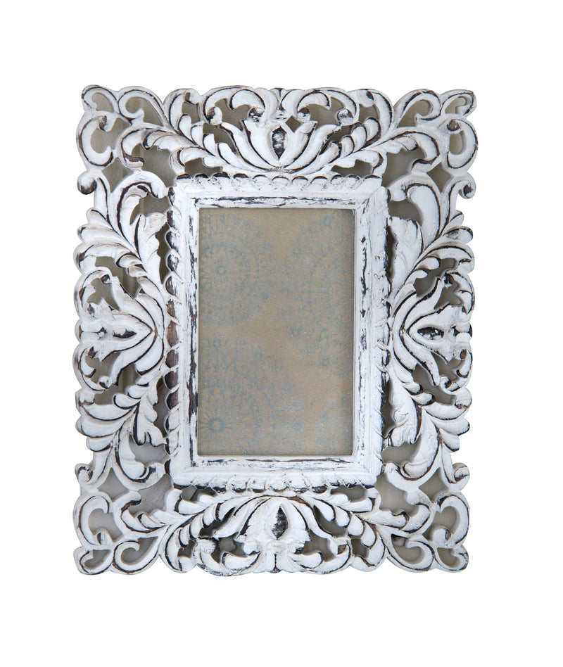 Decorative white photo frame - small