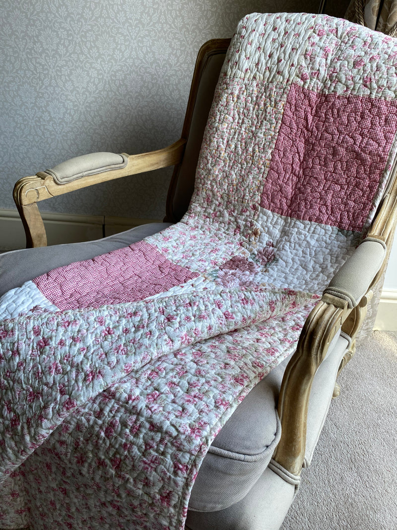 Floral Rose Quilted Throw