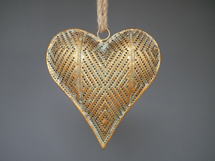 Gold Heart on a Rope decoration