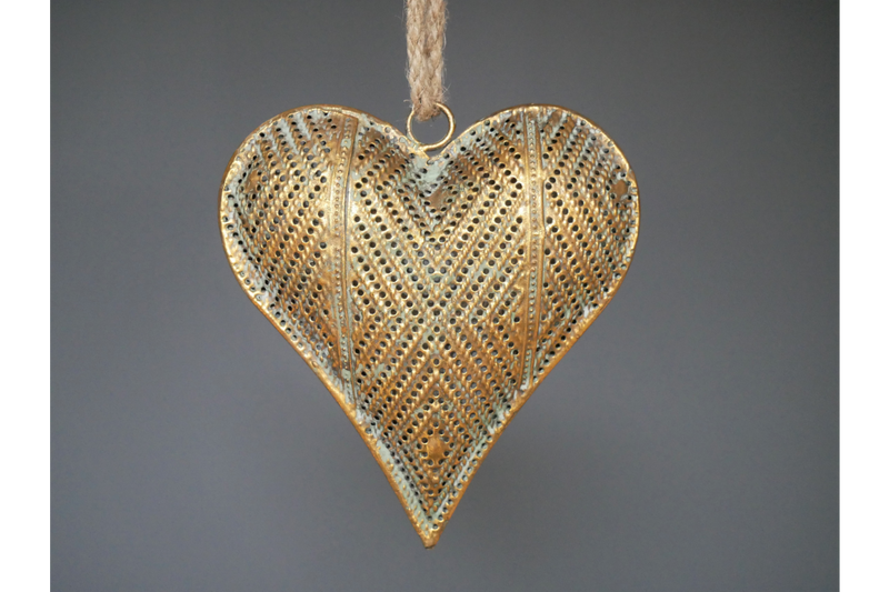Gold Heart on a Rope decoration