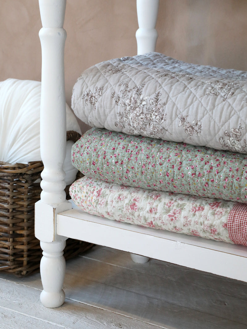 Floral Rose Quilted Throw – Jack Poppy - Main Image