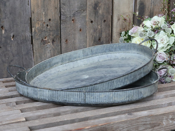 A pair of Rustic Zinc Trays