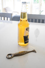 Fish bottle opener