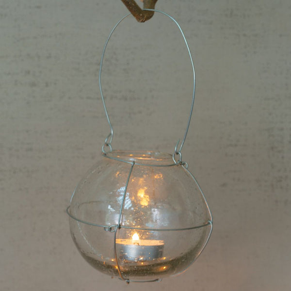 Hanging Dome Glass Tea Light Holder