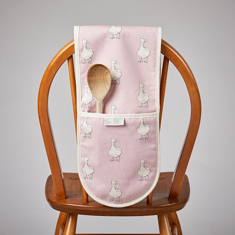 Duck on Pink Oven Gloves