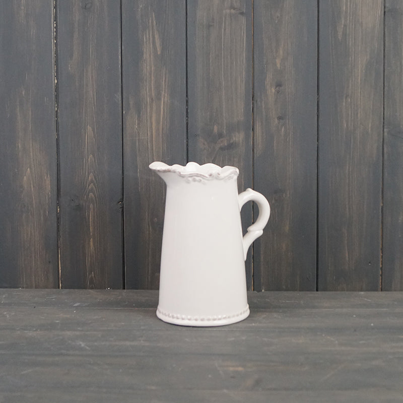 White pearl edged jug