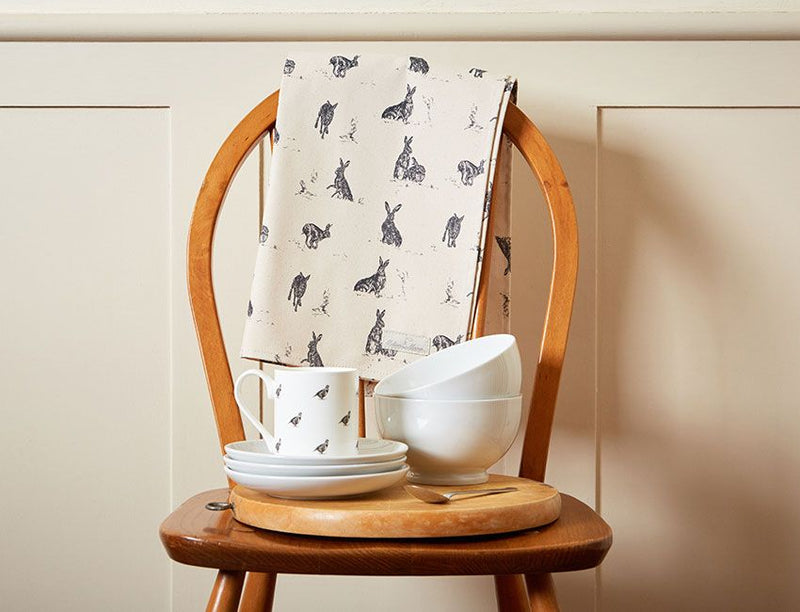 Hare Capers Tea Towel