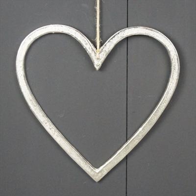 Silver Nickel finished Hanging love heart